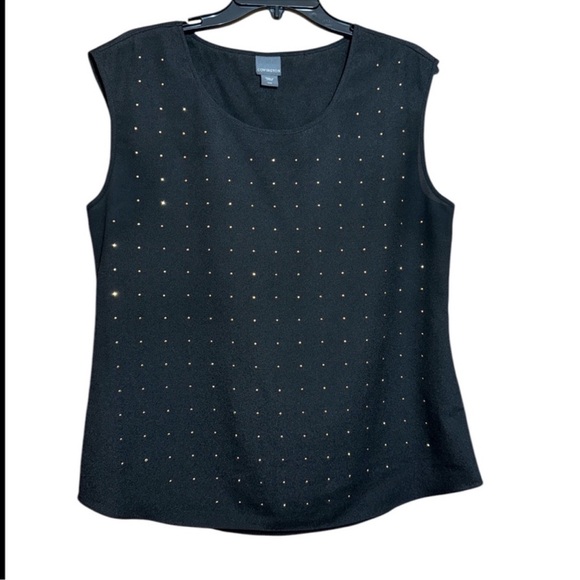 Covington Black Polka Dot Sleeveless Top size medium - Picture 2 of 4